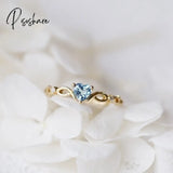 Huitan Simple Heart Ring For Women Female Cute Finger Rings Romantic Birthday Gift Girlfriend