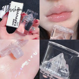 Ice Mountain Crystal Jelly Lip Gloss Transparent Glass Oil Long-Lasting Moisturizing Waterproof