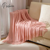 Ins Pink Blanket Luxury Bed Towel Knitted Blanket Nap Warm Soft For Beds Sofa Throw Blanket Modern Simple Bedspread Home Decor