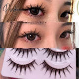 Japanese Fairy False Eyelashes Cos Natural Crisscross Messy Fake Handmade Cotton Thread Stems Stage