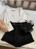 Japanese Sweet Lolita Shorts Women’s Gothic Love Ruffles Pocket High Waist Short Pants Cute Girls