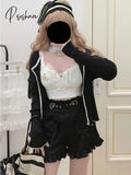 Japanese Sweet Lolita Shorts Women’s Gothic Love Ruffles Pocket High Waist Short Pants Cute Girls