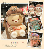 Kawaii Bear Plastic Water Bottle With Straw Portable Strap Cute Kids Bottles For Girls Summer Large