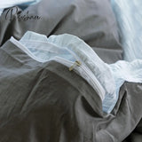 Korea Princess Style Ruffles Seersucker Sheet Pillowcase & Duvet Cover Sets 4Pc Set Soft Washed