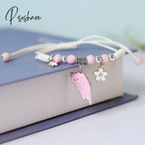 Korean Cute Cartoon Animal Cat Rabbit Flower Bracelet For Girl Kids Women Fashion Charm Student