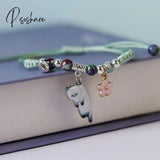 Korean Cute Cartoon Animal Cat Rabbit Flower Bracelet For Girl Kids Women Fashion Charm Student