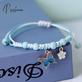 Korean Cute Cartoon Animal Cat Rabbit Flower Bracelet For Girl Kids Women Fashion Charm Student