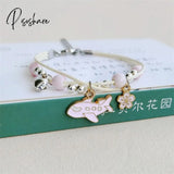 Korean Cute Cartoon Animal Cat Rabbit Flower Bracelet For Girl Kids Women Fashion Charm Student