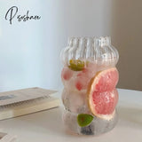 Korean Ins Style Fruit Juice Water Cup With Straw Large Capacity Heat-Resistant Glass Cold Drink
