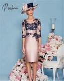 Lace Mother Of The Bride Dresses Knee Length 2 Piece With Jacket Dress High Quality Satin Wedding