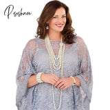 Lace Mother Of The Bride Pant Suits Long Sleeves Three Pieces Silver Gray Wedding Guest Dresses