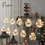 Led Curtain Lamp 3M Snowman Wishing Ball String Christmas Window Decoration Copper Wire Color