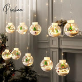 Led Curtain Lamp 3M Snowman Wishing Ball String Christmas Window Decoration Copper Wire Color