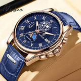 Lige Fashion Automatic Date Men Quartz Watches Top Brand Luxury Male Clock Chronograph Sport Mens