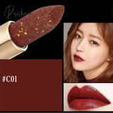 Lipsticks 7 Color Moisturizing Fine Glitter Lipstick Waterproof Long Lasting Makeup Lips Cosmetic