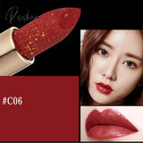 Lipsticks 7 Color Moisturizing Fine Glitter Lipstick Waterproof Long Lasting Makeup Lips Cosmetic