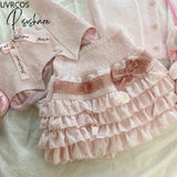 Lolita Cake Mini Skirts Women Japanese A-Line High Waist Black Pleated Skirt Girly Kawaii Love Y2K