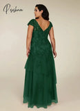 Lorencia Emerald Green Lace Wedding Party Dress Chiffon Mermaid Mother Of The Bride Dresses For