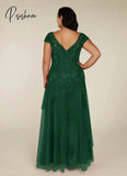 Lorencia Emerald Green Lace Wedding Party Dress Chiffon Mermaid Mother Of The Bride Dresses For