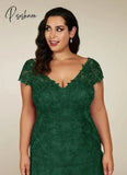Lorencia Emerald Green Lace Wedding Party Dress Chiffon Mermaid Mother Of The Bride Dresses For