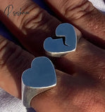 Lost Lady Broken Heart Ring Fashion Heart-Shaped Alloy Jewelry Wholesale Direct Sales