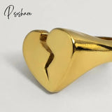 Lost Lady Broken Heart Ring Fashion Heart-Shaped Alloy Jewelry Wholesale Direct Sales