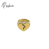 Lost Lady Broken Heart Ring Fashion Heart-Shaped Alloy Jewelry Wholesale Direct Sales Jh1277
