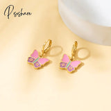 Lost Lady New Fashion Flower Strawberry Butterfly Hoop Earrings Alloy Jewelry Wholesale Direct Sales