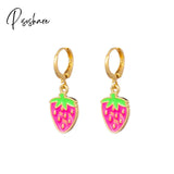 Lost Lady New Fashion Flower Strawberry Butterfly Hoop Earrings Alloy Jewelry Wholesale Direct