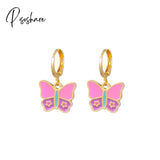 Lost Lady New Fashion Flower Strawberry Butterfly Hoop Earrings Alloy Jewelry Wholesale Direct