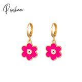 Lost Lady New Fashion Flower Strawberry Butterfly Hoop Earrings Alloy Jewelry Wholesale Direct