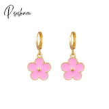 Lost Lady New Fashion Flower Strawberry Butterfly Hoop Earrings Alloy Jewelry Wholesale Direct