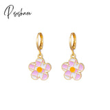 Lost Lady New Fashion Flower Strawberry Butterfly Hoop Earrings Alloy Jewelry Wholesale Direct