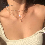 Lost Lady New Fashion Three Layers Disc Pendant Necklace For Women Trendy Simple Ladies Retro