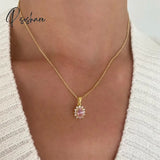 Lost Lady Possession Necklace Zircon Heart Pendant For Women Simple Ladies Birthday Gift Jewelry