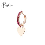 Lost Lady Single Rhinestone Crystal Safety Pin Hoop Earrings Women Cute Heart Drop Wholesale