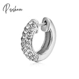 Lost Lady Single Rhinestone Crystal Safety Pin Hoop Earrings Women Cute Heart Drop Wholesale