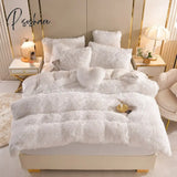 Luxury Autumn Winter Warm Pink Bedding Set Plush Kawaii Mink Velvet Queen Duvet Cover With Sheets