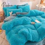 Luxury Autumn Winter Warm Pink Bedding Set Plush Kawaii Mink Velvet Queen Duvet Cover With Sheets