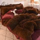 Luxury Autumn Winter Warm Pink Bedding Set Plush Kawaii Mink Velvet Queen Duvet Cover With Sheets