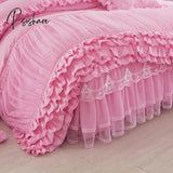 Luxury Bedding Sets Lace Home 3 Pcs Duvet Cover Comforter Cotton Queen/King Soft Beds With