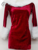 M-Xxl Deluxe Adults Sexy Long Sleeve Velvet Santa Claus Costume Ladies Uniform Xmas Party Christmas