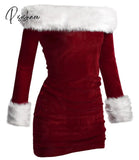 M-Xxl Deluxe Adults Sexy Long Sleeve Velvet Santa Claus Costume Ladies Uniform Xmas Party Christmas