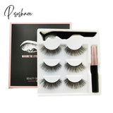 Magnetic Eyelashes 3D Mink Makeup Lashes Eyeliner Tweezers Set Natural False Short Faux Cils 11