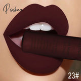 Makeup Lipstick Matte Brown Nude Black Color Liquid Lip Gloss Batom Maquiagem 23