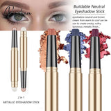 Matte color eye shadow pen liner pencil glitter metallic eyeshadow stick mother of pearl dark bright red korean make up for wome