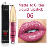 Matte Glitter Liquid Lipsticks Diamond Shiny Lip Gloss Waterproof Long Lasting Pearl Lipgloss Women