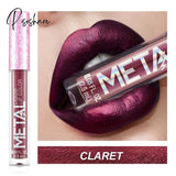 Matte Metal Liquid Lipstick 12 Color Waterproof Nude Metallic Lip Gloss Long-Lasting Not Fading