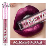 Matte Metal Liquid Lipstick 12 Color Waterproof Nude Metallic Lip Gloss Long-Lasting Not Fading