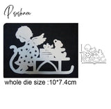 Merry Christmas Angel Fawn Metal Cutting Dies Stencils For Diy Scrapbooking Decorative Embossing